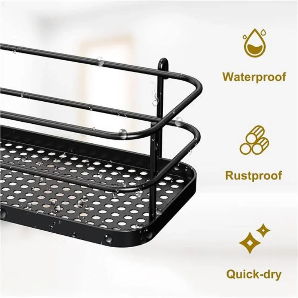 5 Tier Over the Shower Door Caddy, Adjustable Rustproof Shower Organizer, Black